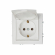Розетка с заземлением и крышкой, 16 А, 250 В (белый глянцевый) MI5-1401