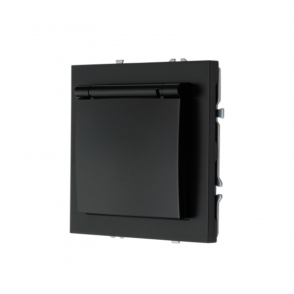 Розетка с заземлением и крышкой, 16 А, 250 В (черный) MI5-1402