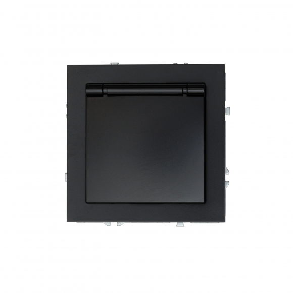 Розетка с заземлением и крышкой, 16 А, 250 В (черный) MI5-1402