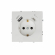 Розетка с заземлением, 16 А, 250 В, с зарядными портами USB Type A + Type C  3.1 A  (белый глянцевый) MI5-1601
