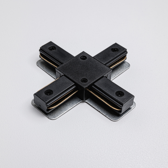 Х-коннектор для однофазного трекового шинопровода MKA-004-2 Черный Х-коннектор для однофазного трекового шинопровода MKA-004-2 Черный