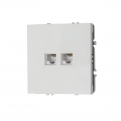 Компьютерная розетка RJ-45 кат. 5e двойная (белый глянцевый) MI5-1801 Компьютерная розетка RJ-45 кат. 5e двойная (белый глянцевый) MI5-1801