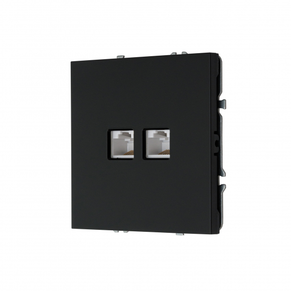 Компьютерная розетка RJ-45 кат. 5e двойная (черный) MI5-1802