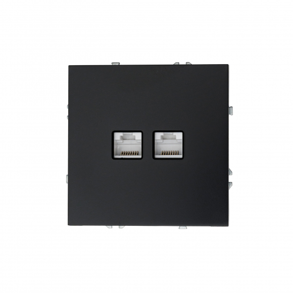 Компьютерная розетка RJ-45 кат. 5e двойная (черный) MI5-1802