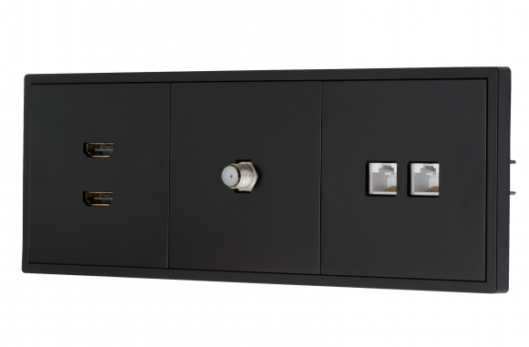 Компьютерная розетка RJ-45 кат. 5e двойная (черный) MI5-1802