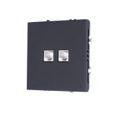 Компьютерная розетка RJ-45 кат. 5e двойная (черный soft touch) MI5-1803 Компьютерная розетка RJ-45 кат. 5e двойная (черный soft touch) MI5-1803