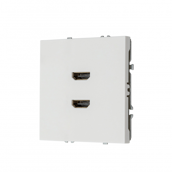 Розетка HDMI двойная (белый глянцевый) MI5-2001