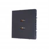 Розетка HDMI двойная (черный soft touch) MI5-2003 Розетка HDMI двойная (черный soft touch) MI5-2003