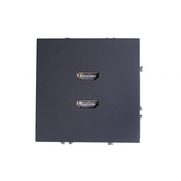 Розетка HDMI двойная (черный soft touch) MI5-2003