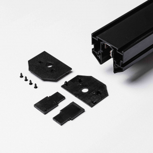 Магнитный трековый шинопровод для натяжных потолков Terra MKT-3R2-200-B 2м, с внутренней боковой заглушкой + комплект внешних и внутренних торцевых заглушек, Черный Магнитный трековый шинопровод для натяжных потолков Terra MKT-3R2-200-B 2м, с внутренней боковой заглушкой + комплект внешних и внутренних торцевых заглушек, Черный