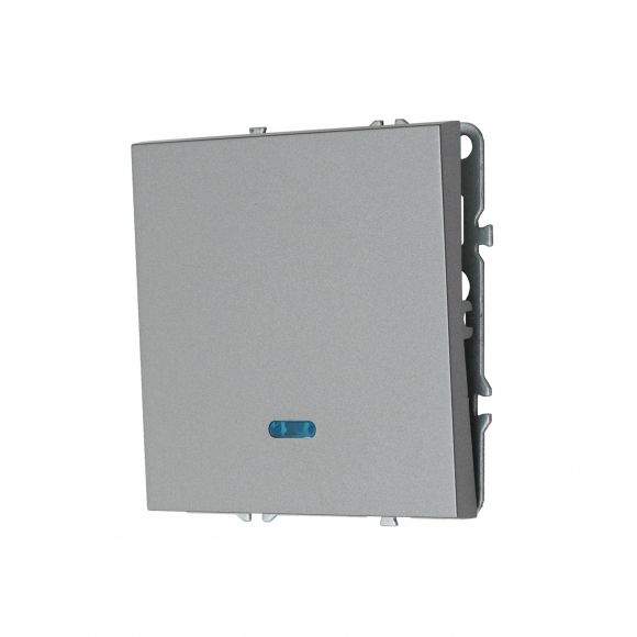 Выключатель одноклавишный с подсветкой, 16 А, 250 В (графит) MI5-0204