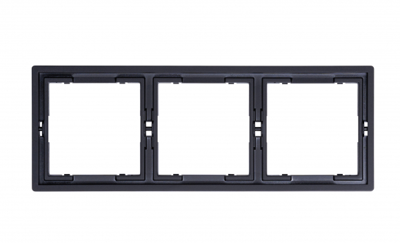 Рамка 3 поста (черный soft touch) MI5-3303