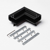 Угловой коннектор внутренний для встраиваемого магнитного трекового шинопровода под ГКЛ 12,5мм MKA-3R-IC-B, Черный