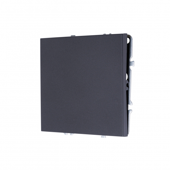 Переключатель одноклавишный проходной, 16 А, 250 В (черный soft touch) MI5-0303