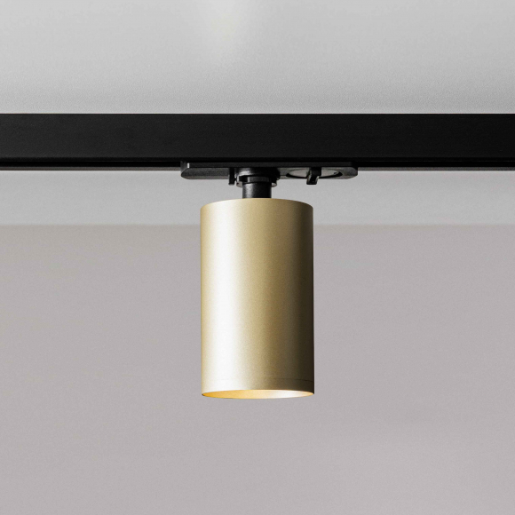 Однофазный трековый светильник под лампу GU10, MKL-1-GU10-BMG, Матовое золото на черной ножке