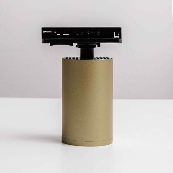 Однофазный трековый светильник под лампу GU10, MKL-1-GU10-BMG, Матовое золото на черной ножке