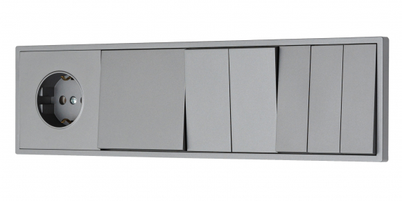 Переключатель одноклавишный проходной, 16 А, 250 В (графит) MI5-0304