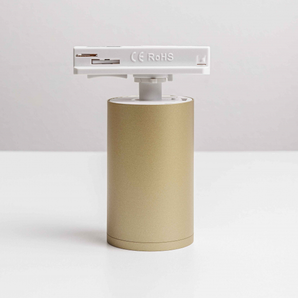 Однофазный трековый светильник под лампу GU10, MKL-1-GU10-WMG, Матовое золото на белой ножке