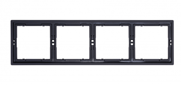 Рамка 4 поста (черный soft touch) MI5-3403