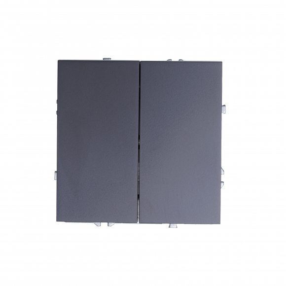 Выключатель двухклавишный, 16 А, 250 В (черный soft touch) MI5-0603