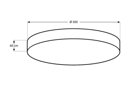 Потолочный светильник MIKAMI AURA, MKD-500-4K-B, Черный, 60W, 5700lm, 4000K, CRI>90, Ø500, 120°