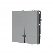 Выключатель двухклавишный с подсветкой, 16 А, 250 В (графит) MI5-0704