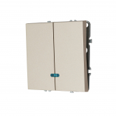 Выключатель двухклавишный с подсветкой, 16 А, 250 В (латунь) MI5-0705