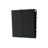 Переключатель двухклавишный проходной, 16 А, 250 В (черный) MI5-0802