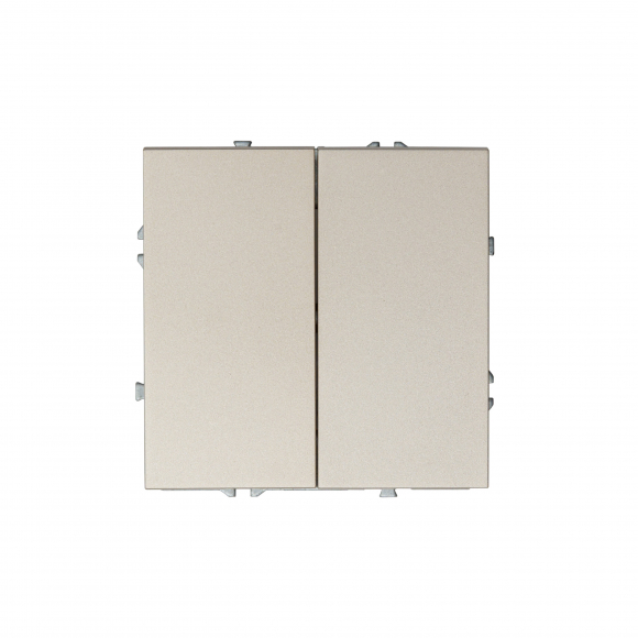 Переключатель двухклавишный проходной, 16 А, 250 В (латунь) MI5-0805