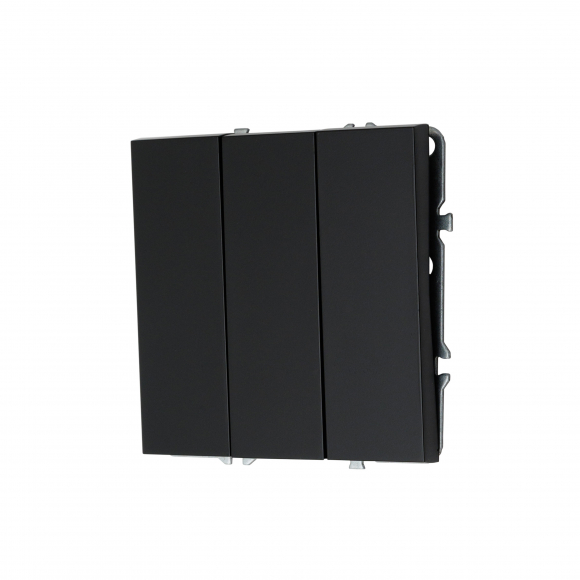 Выключатель трехклавишный, 16 А, 250 В (черный) MI5-0902