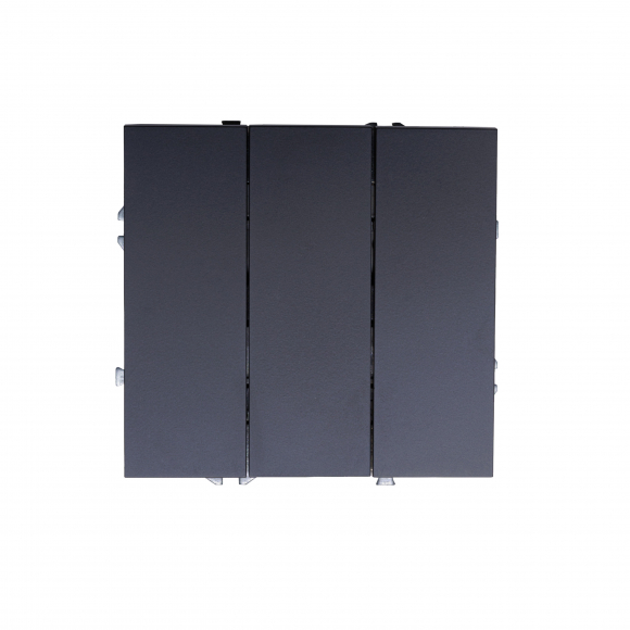 Выключатель трехклавишный, 16 А, 250 В (черный soft touch) MI5-0903