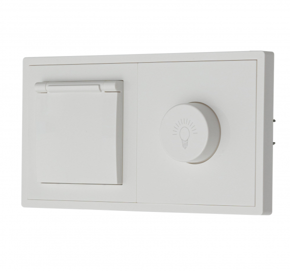 Светорегулятор, 300 Вт (белый глянцевый) MI5-1001