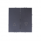 Выключатель двухклавишный для жалюзи, 16 А, 250 В (черный soft touch) MI5-1103 Выключатель двухклавишный для жалюзи, 16 А, 250 В (черный soft touch) MI5-1103