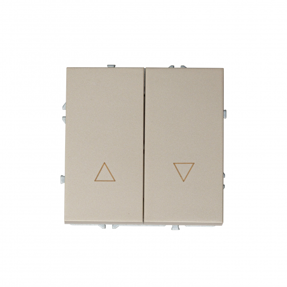 Выключатель двухклавишный для жалюзи, 16 А, 250 В (латунь) MI5-1105