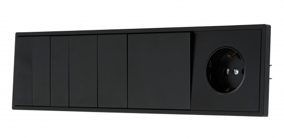 Розетка с заземлением, 16 А, 250 В (черный) MI5-1202