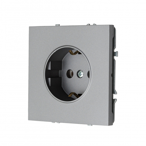 Розетка с заземлением, 16 А, 250 В (графит) MI5-1204