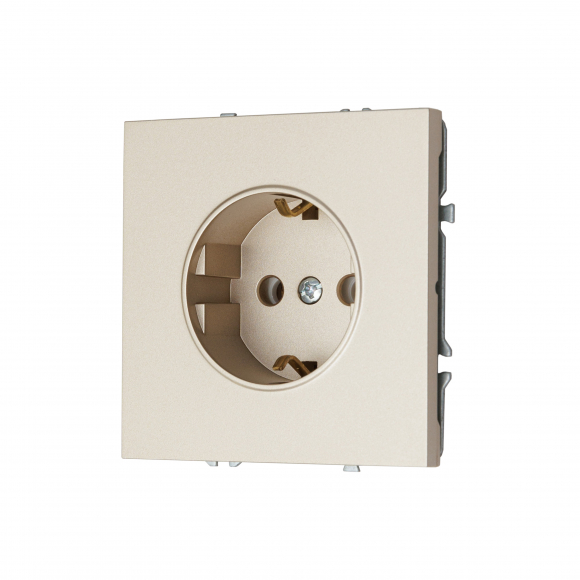 Розетка с заземлением, 16 А, 250 В (латунь) MI5-1205